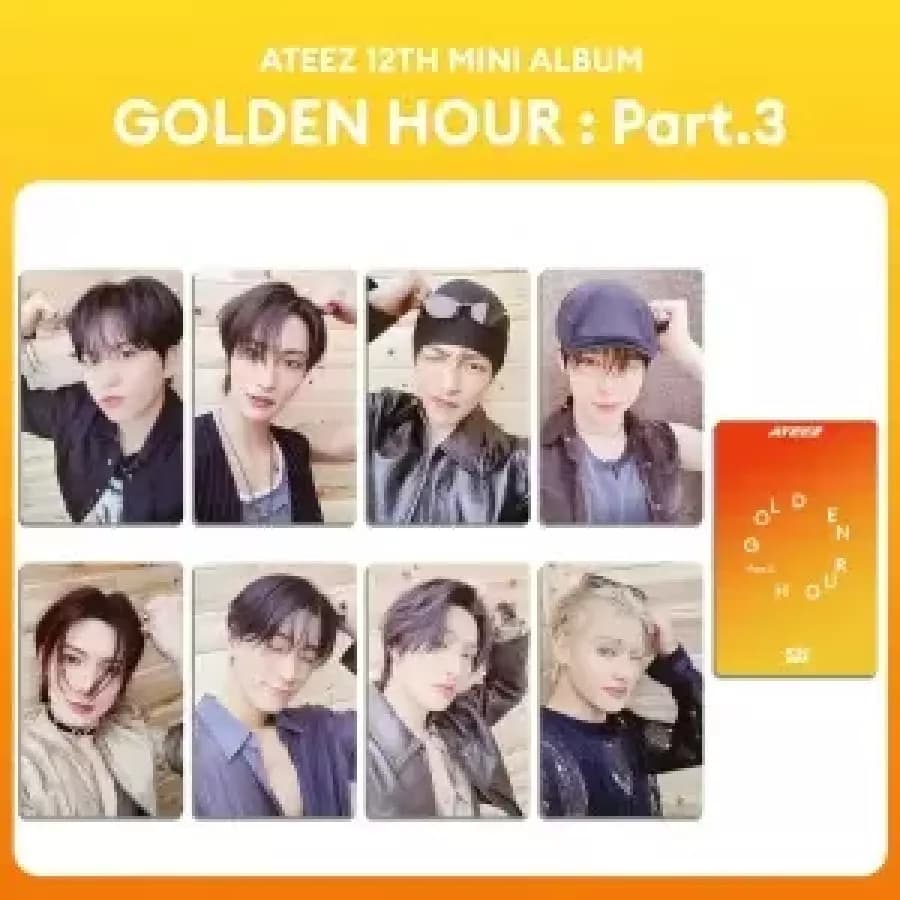 8개/세트 KPOP 에이티즈 셀카 로모 카드 목록 산밍이 우영 윤호 GOLDEN HOUR PART.3 앨범 새 포토카드