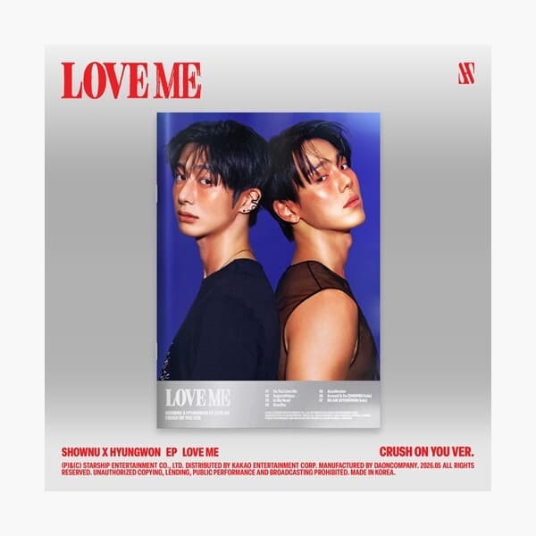 셔누X형원(몬스타엑스) - EP 앨범 LOVE ME (CRUSH ON YOU VER.) - 포토북(80p)+CD-R(1종)+포토카드(랜덤 1종)+프린트 포토(랜덤 1종)