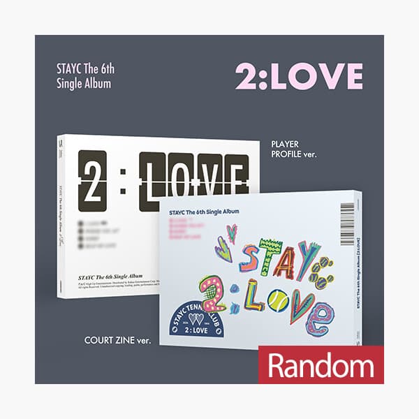 STAYC(스테이씨) - 싱글 6집 : 2:LOVE (2종 중 랜덤 1종) - 아웃박스+포토북(56P)+북밴드+STAYC 공식 프래그런스 카드+포토카드(랜덤 1종)+봉투+CD-..
